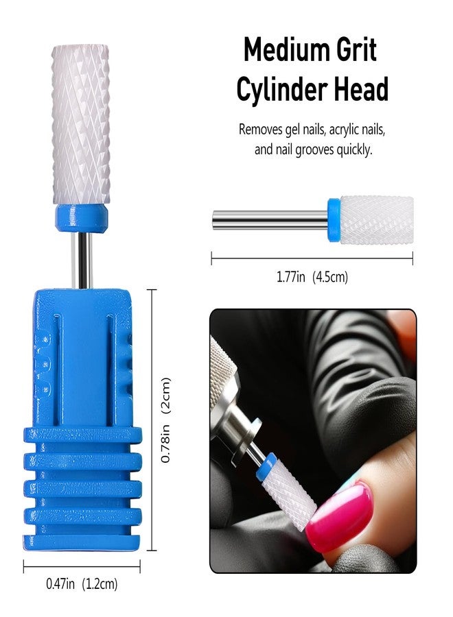 Kootinn 4 Pcs Ceramic Nail Drill Bits Set, 2.35mm (3/32'') Professional Acrylic Nail File Drill Bit for Manicure Pedicure Cuticle Gel Nail Polishing - Image 5