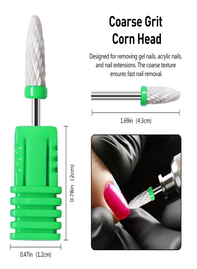 Kootinn 4 Pcs Ceramic Nail Drill Bits Set, 2.35mm (3/32'') Professional Acrylic Nail File Drill Bit for Manicure Pedicure Cuticle Gel Nail Polishing - Image 4