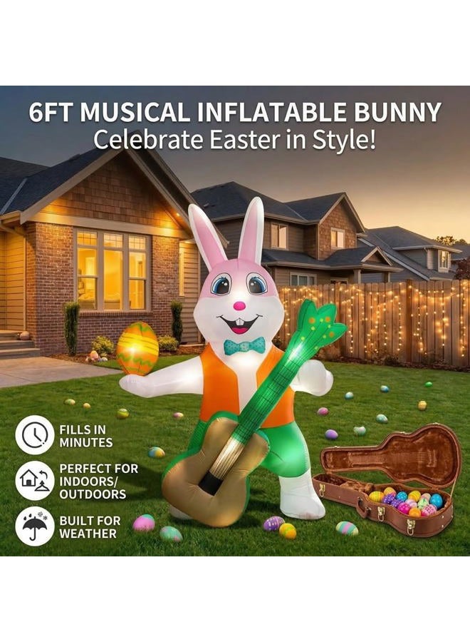 sewrung 6.0ft Inflatable Easter Rabbit with Eggs, Inflatable Outdoor Easter Rabbit Decorations, Unique Illuminated Easter Decorations for Indoor, Outdoor, Thi - Image 2