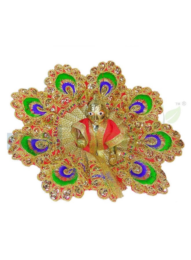 Real Seed Brass Laddoo Gopal Statue + Poshak + Shringar Kit, Brass Laddu Gopal Kishan, Thakurji Murti Idol, Laddu Gopal Idol, Bal Gopal Murti, Metal Laddu Gopal | Size- 6.8 x 7 CMS |Weight- 200 Grams - Image 1