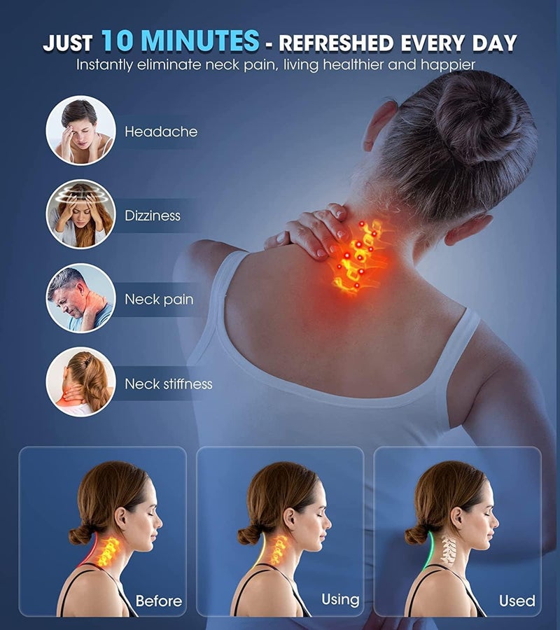 Judee Neck Stretcher for Neck Pain Relief, Neck & Shoulder Relaxer Cervical Neck Traction Device for Pain Relief, Acupressure Pillow - Image 2