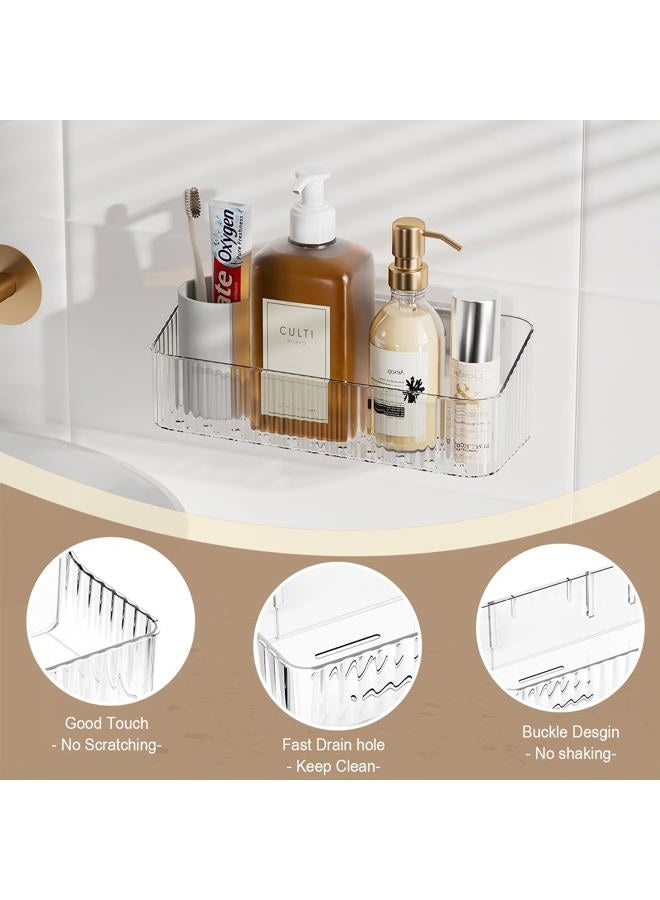 ZEXALOR Wall Mount Organizer for Kicthen, Bathroom, Dresser, Office, Pantry Storage and Organization - Clear Long Wall Basket Storage, Cabinet Door Organizer (9.4×3.9×2.7") - Image 3