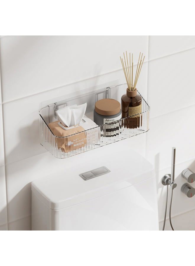 ZEXALOR Wall Mount Organizer for Kicthen, Bathroom, Dresser, Office, Pantry Storage and Organization - Clear Long Wall Basket Storage, Cabinet Door Organizer (9.4×3.9×2.7") - Image 5