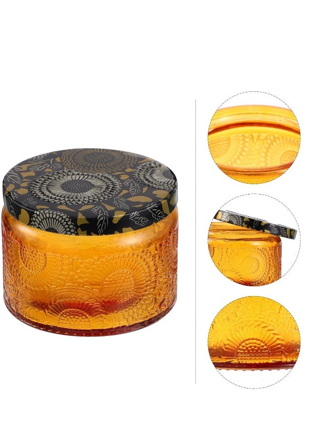 6 PCS Clear Glass Candle Tins, Aromatherapy Scented Candle Cups, Embossed Candle Jar, Suitable Weddings, Parties, Home - Image 2