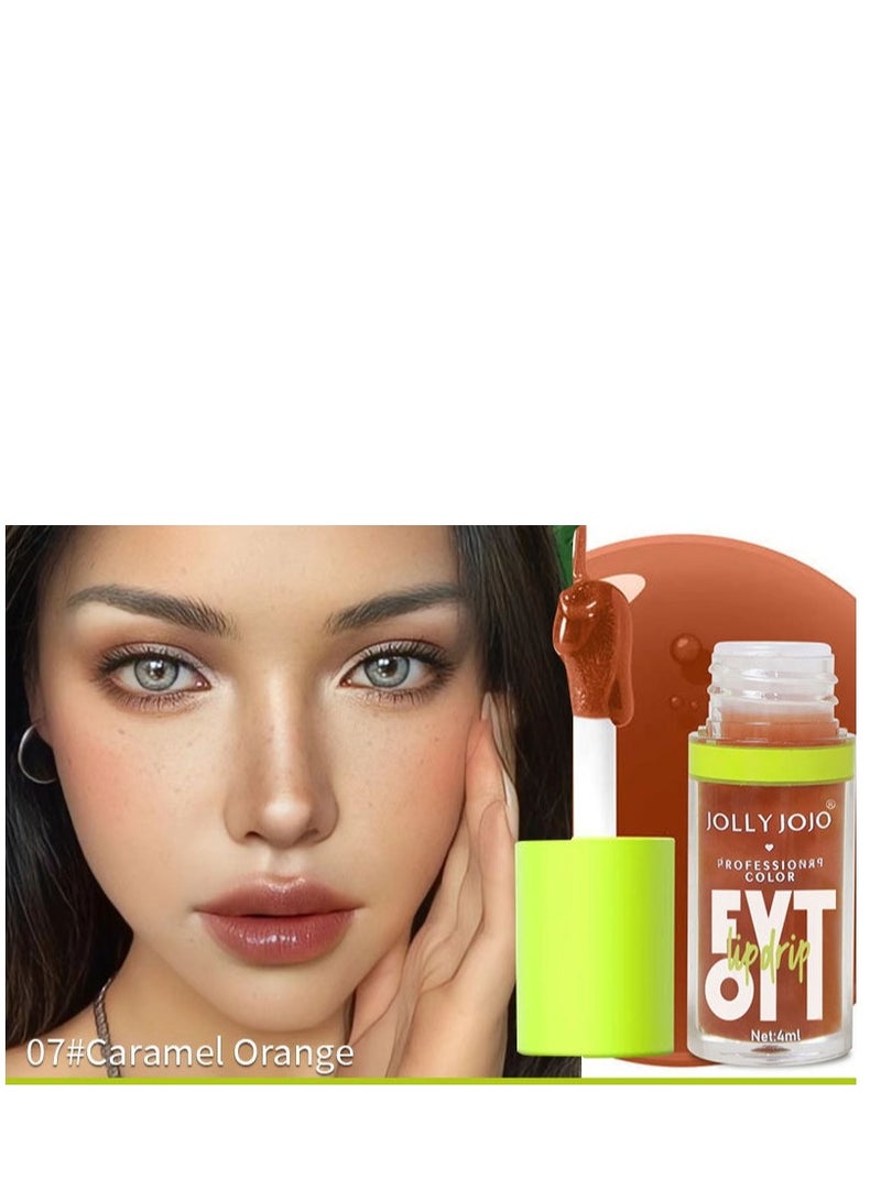 جولي جوجو مجموعة زيت الشفاه برأس فرشاة كبيرة، مرطب ومغذي للغاية، زيت شفاه لامع وناعم، ملمع شفاه ملون نباتي لامع، تركيبة غير لاصقة، برتقالي كراميل، قطعتان - Image 5