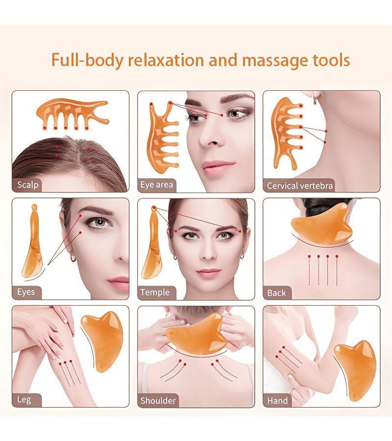 4pcs Massage Tool Set Octopus Comb And Body Massager For Muscle - Image 4