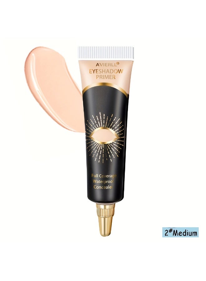 Avierll Eye Shadow Primer & Full Coverage Waterproof Concealer, 2# Medium, 1pc - Image 1