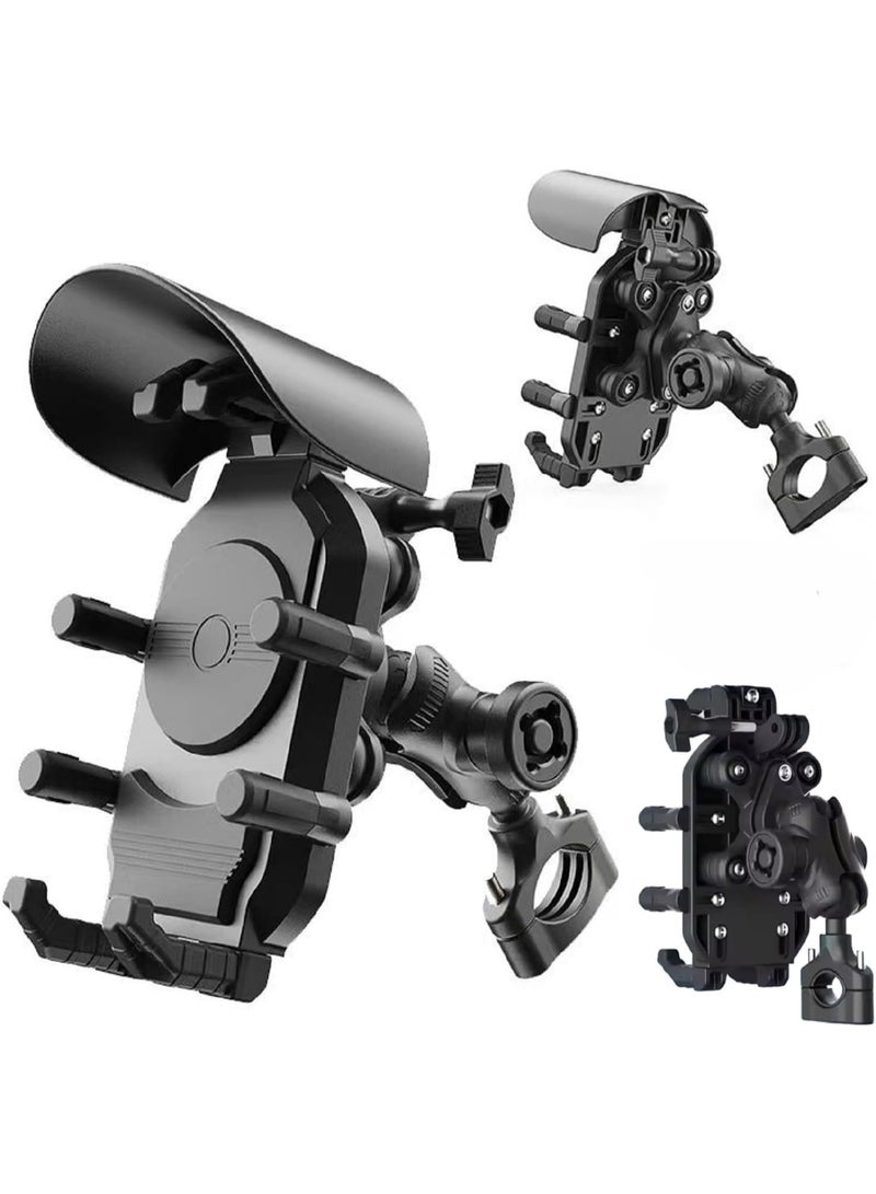 Motorcycle Phone Mount Holder - [Dual Vibration Dampener] [Upgrade Handlebar Clip] Motorcycle Cell Phone Holder, Bike Phone Mount, Fit iPhone 16/15/14/13 Pro Max, 4.7-6.7" Phones, - Image 2