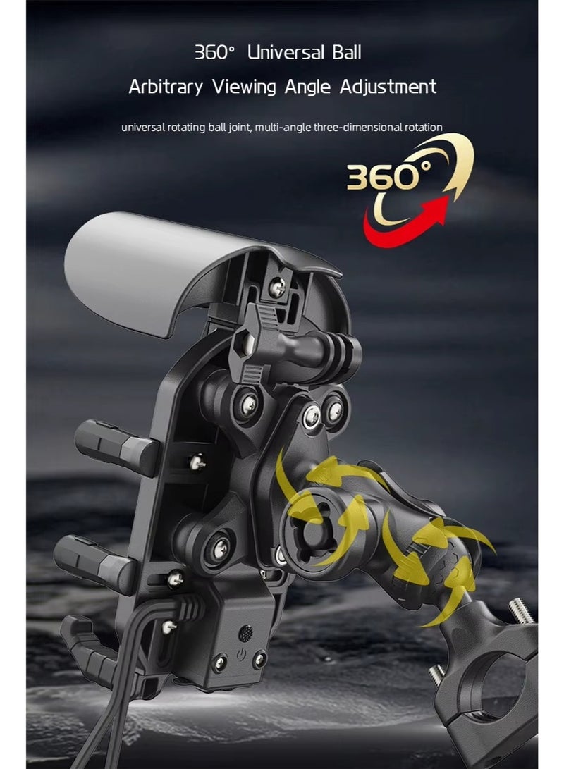 Motorcycle Phone Mount Holder - [Dual Vibration Dampener] [Upgrade Handlebar Clip] Motorcycle Cell Phone Holder, Bike Phone Mount, Fit iPhone 16/15/14/13 Pro Max, 4.7-6.7" Phones, - Image 5