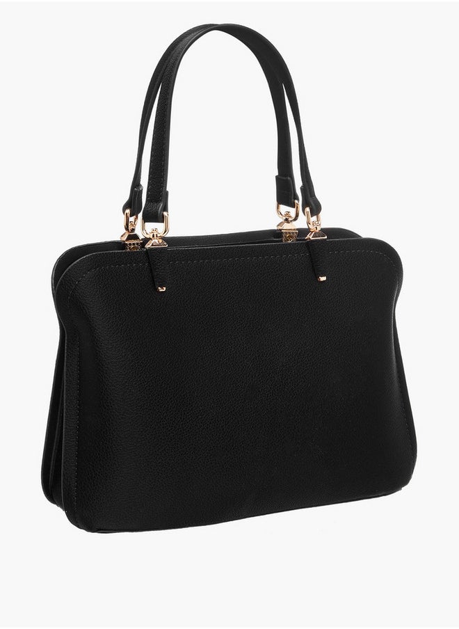 Flora Bella By Shoexpress Textured Tote Bag with Zip Closure and Detachable Strap  - Image 3