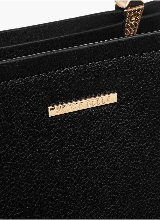 Flora Bella By Shoexpress Textured Tote Bag with Zip Closure and Detachable Strap  - Image 4