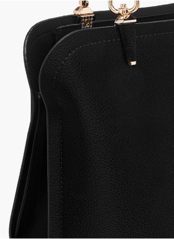 Flora Bella By Shoexpress Textured Tote Bag with Zip Closure and Detachable Strap  - Image 5