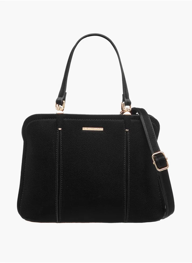 Flora Bella By Shoexpress Women's Textured Tote Bag with Zip Closure and Detachable Strap