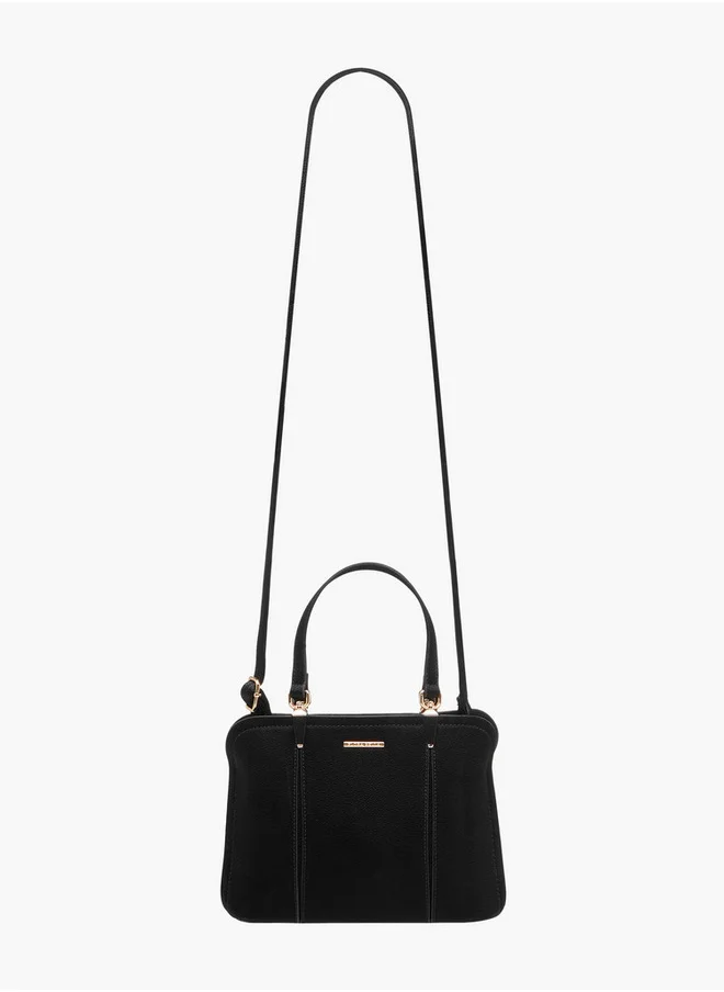 Flora Bella By Shoexpress Women's Textured Tote Bag with Zip Closure and Detachable Strap