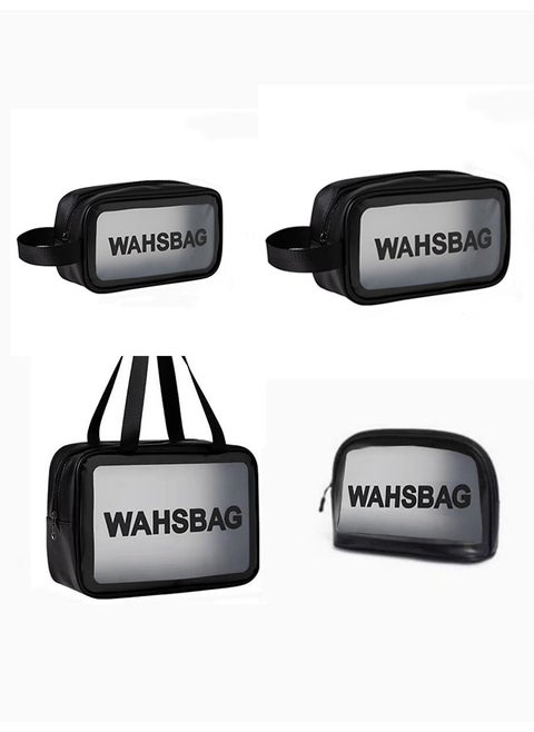 4-Piece Transparent Travel Cosmetics Bags, Portable Clear Waterproof Travel Bags for Toiletries