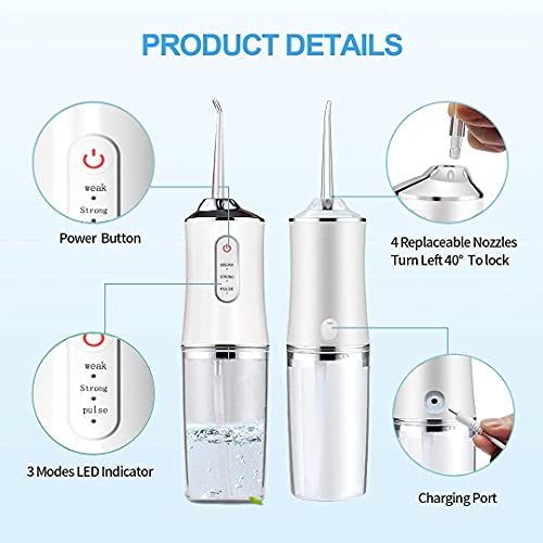 Verilux® Professional Flosser Cordless, Teeth Cleaner,Rechargeable & Portable Flosser, Flossers for Teeth,Electric Toothbrush with Flossers with 3 Modes - Image 2