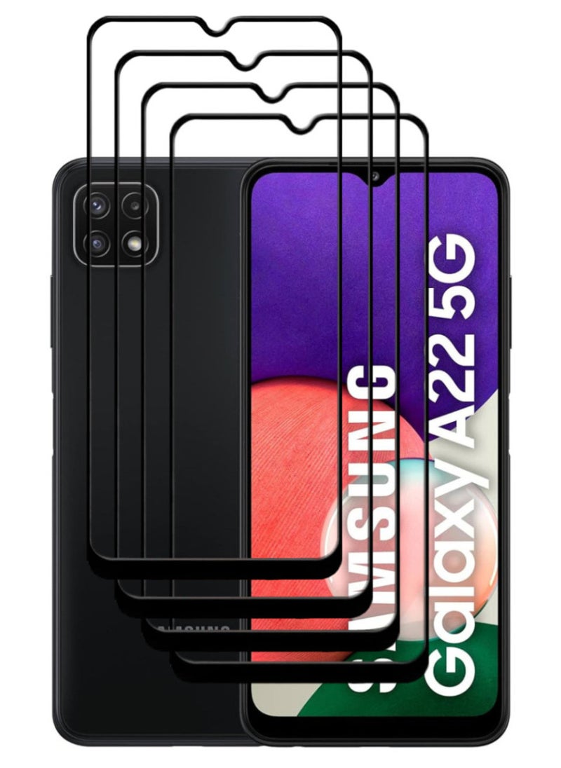 ACLIX 4 Pieces Antistatic ESD Dustproof Premium Quality High Definition Tempered Glass Screen Protector Designed For Samsung Galaxy A22 5G - Image 1