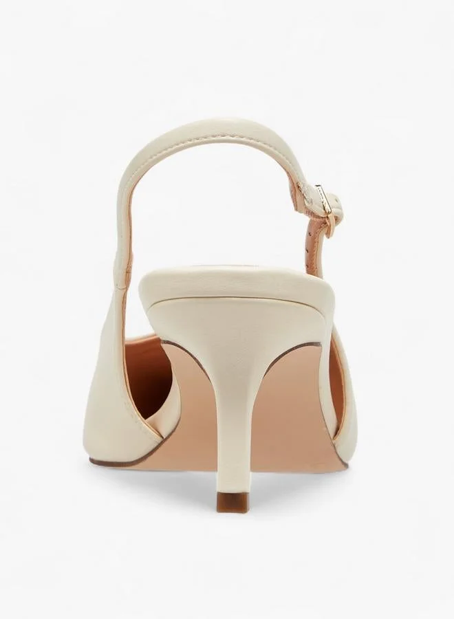 ELLE IVORY Women'S Pointed Toe Shoes With Stiletto Heels And Buckle Closure for Women | Best Price UAE