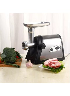 N M Z N M Z Electric Meat Grinder 2500W Max Duty Aluminum and ABS Plastic Stainless Steel Blade Meat Mincer with 3 Grinding Plates, 3 Sausage Stuffer Tubes & Kubbe Attachments,Easy One-Button Control, 19.20x23.10x42.70 Cm, Silver Color, 1Pcs  - Image 5