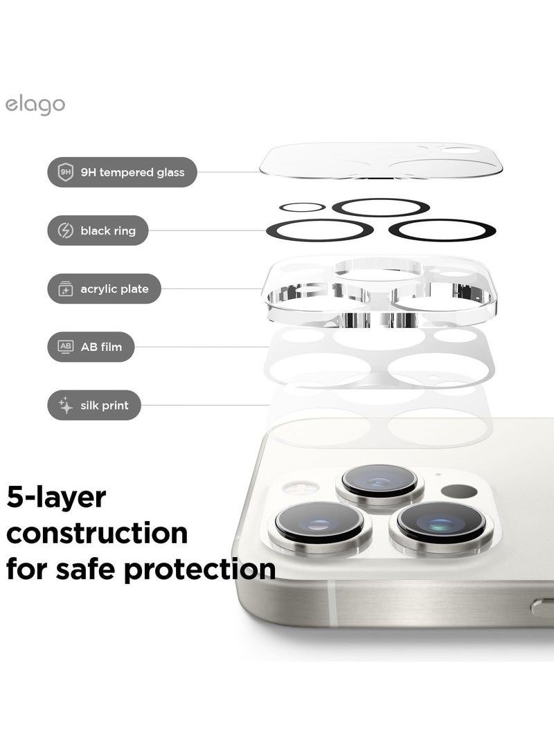 Elago Camera Lens Protector for iPhone 16 PRO and iPhone 16 Pro MAX Supreme Tempered Glass - Clear - Image 4