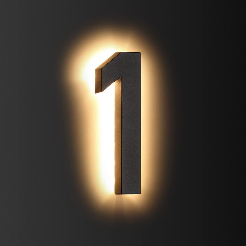 LMP 12V DC Low Voltage Led House Numbers Address Numbers 8 Inches, Modern Lighted House Numbers glow at night, Waterproof Corrosion Resistant, Easy to Install (number 1 No Powers) - Image 1