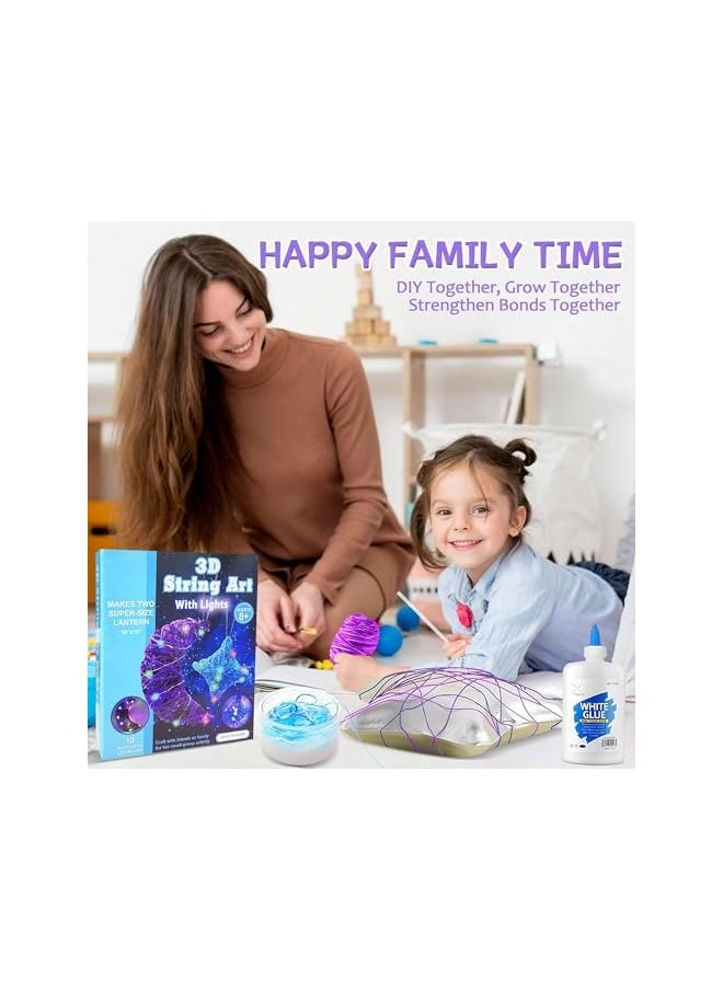 The Bros 3D String Art Kit for Kids, DIY Light Up String Art Lantern Kit Heart Arts and Crafts for Girls, Christmas Birthday Present for Girls 8-10, Gifts for Girls and Boys, Toys for 7 Year+ Old Girls  - Image 2