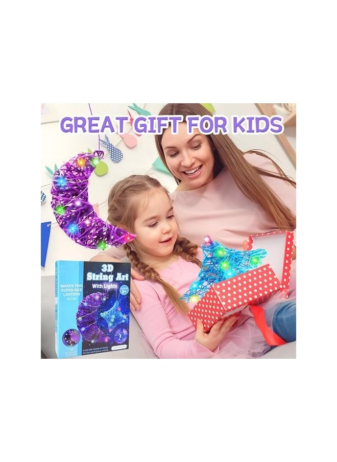 The Bros 3D String Art Kit for Kids, DIY Light Up String Art Lantern Kit Heart Arts and Crafts for Girls, Christmas Birthday Present for Girls 8-10, Gifts for Girls and Boys, Toys for 7 Year+ Old Girls  - Image 3