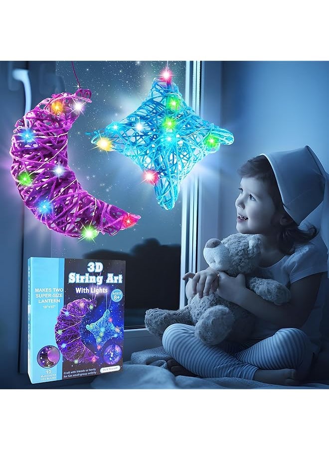 The Bros 3D String Art Kit for Kids, DIY Light Up String Art Lantern Kit Heart Arts and Crafts for Girls, Christmas Birthday Present for Girls 8-10, Gifts for Girls and Boys, Toys for 7 Year+ Old Girls  - Image 1