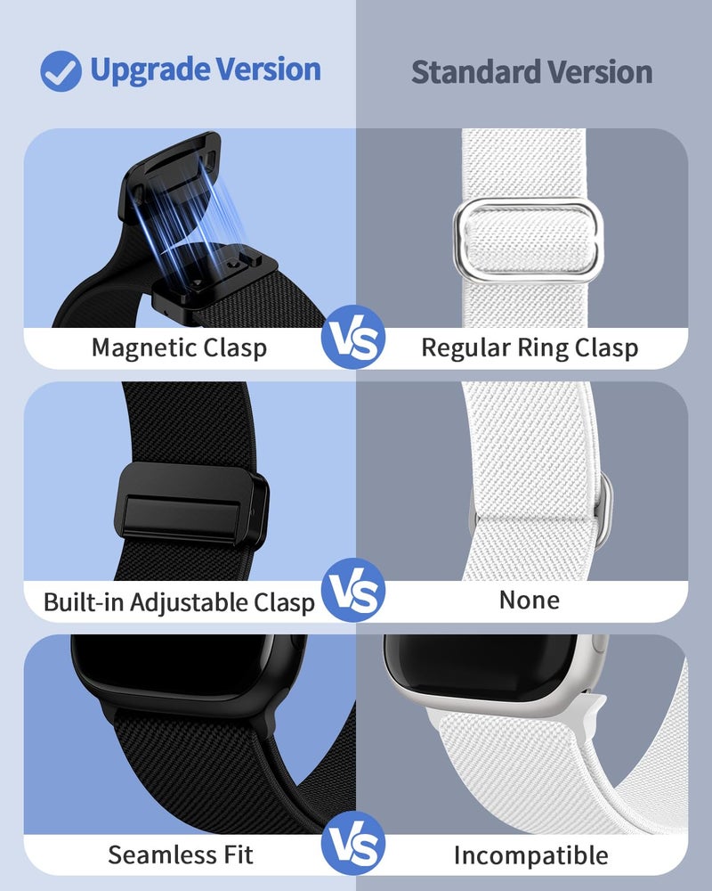 Sunnywoo Stretchy Loop Sport Band Compatible with Apple Watch Bands 40mm 46mm 44mm 49mm 45mm 38mm 41mm 42mm for Women Men, Adjustable Magnetic Clasp Elastic Strap for iWatch Ultra, Se, Series 11 10 9 8 7 6 5 4 3 2 1 - Image 5