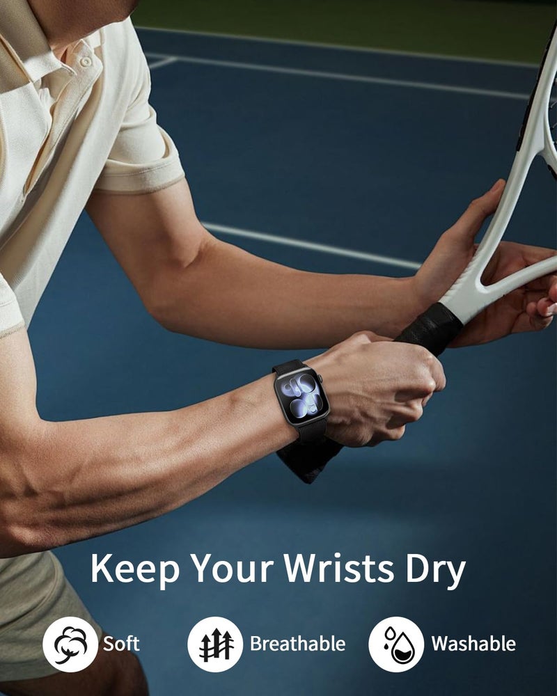 Sunnywoo Stretchy Loop Sport Band Compatible with Apple Watch Bands 40mm 46mm 44mm 49mm 45mm 38mm 41mm 42mm for Women Men, Adjustable Magnetic Clasp Elastic Strap for iWatch Ultra, Se, Series 11 10 9 8 7 6 5 4 3 2 1 - Image 4
