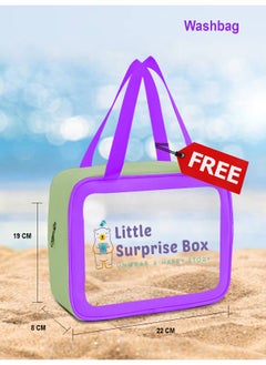 LITTLE SURPRISE BOX Blue Dino Lightweight Microfibre Hooded Swim Poncho/ beach coverup towel for Kids  - Image 4