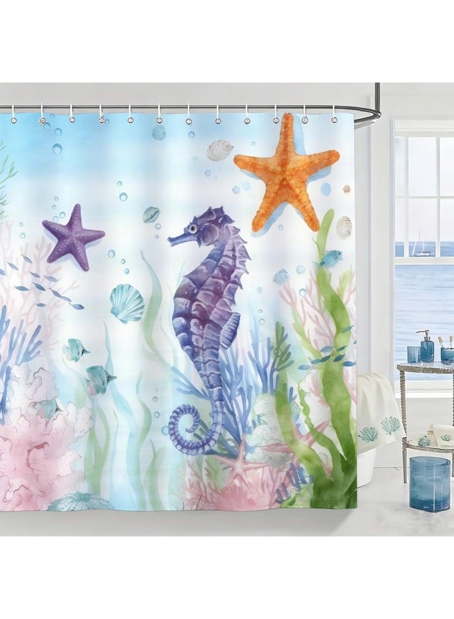 Plaid Waterproof Shower Curtain, Mildew-resistant Bathroom Shower Parion Curtain