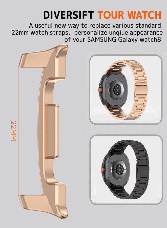 NINKI 22MM Watch Connection for Samsung Galaxy Watch8 40mm/44mm Strap Adapters Galaxy Watch 8 Classic Band Connector,Replacement Link Attachment for Samsung Watch 8 Classic 46MM Band Adapter Rose Gold - Image 5