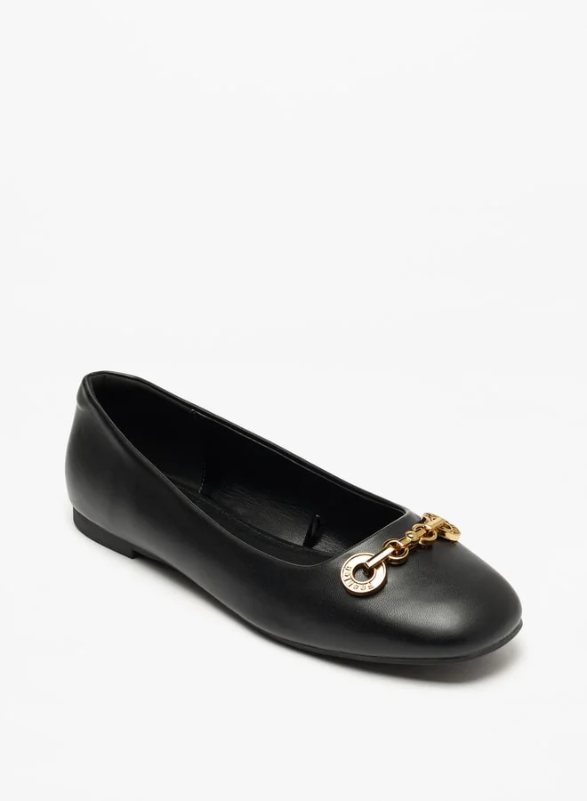 Celeste Women Metal Accent Slip On Ballerina Shoes