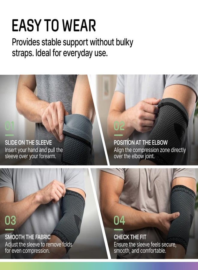 Modvel 2 Pack Elbow Brace for Tendonitis and Tennis Elbow Brace for Women and Men, Elbow Compression Sleeve for Pain Relief and Recovery – Elbow Sleeves Weightlifting Men, Sports & Workout, Arm Brace - Image 5