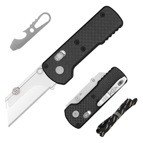 OKNIFE Otacle U1 Folding Pocket Utility Knife, Quick Change Box Cutter with Rail Lock, EDC Razor Knife with Pocket Clip for Office, Factory (Black) - Image 1