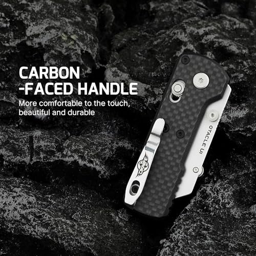 OKNIFE Otacle U1 Folding Pocket Utility Knife, Quick Change Box Cutter with Rail Lock, EDC Razor Knife with Pocket Clip for Office, Factory (Black) - Image 4