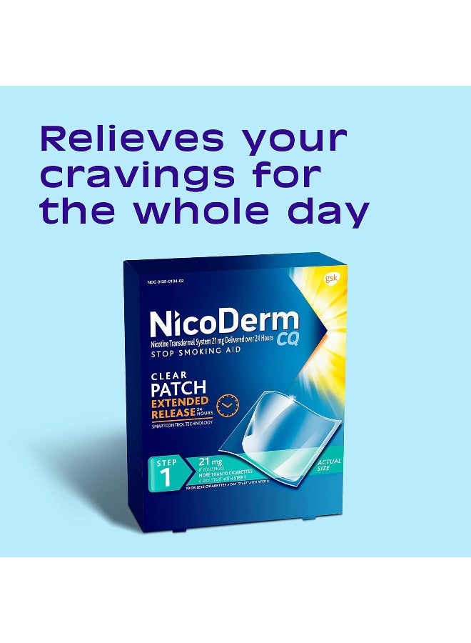 NicoDerm CQ Nicotine Patches to Quit Smoking, Step 1 Stop Smoking Aid, 21mg, 14 Count - Image 3