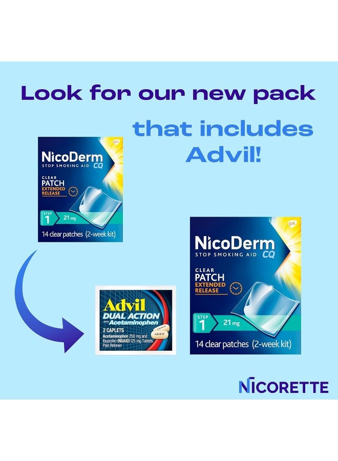 NicoDerm CQ Nicotine Patches to Quit Smoking, Step 1 Stop Smoking Aid, 21mg, 14 Count - Image 2