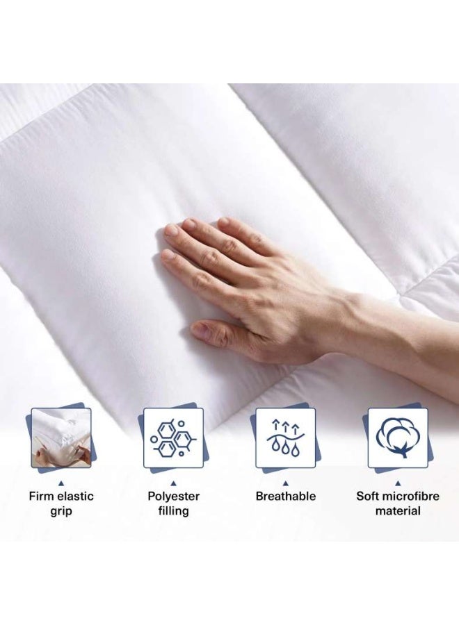 Pan Home Room Essential Mattress Topper 90x190+4cm-White - Image 5