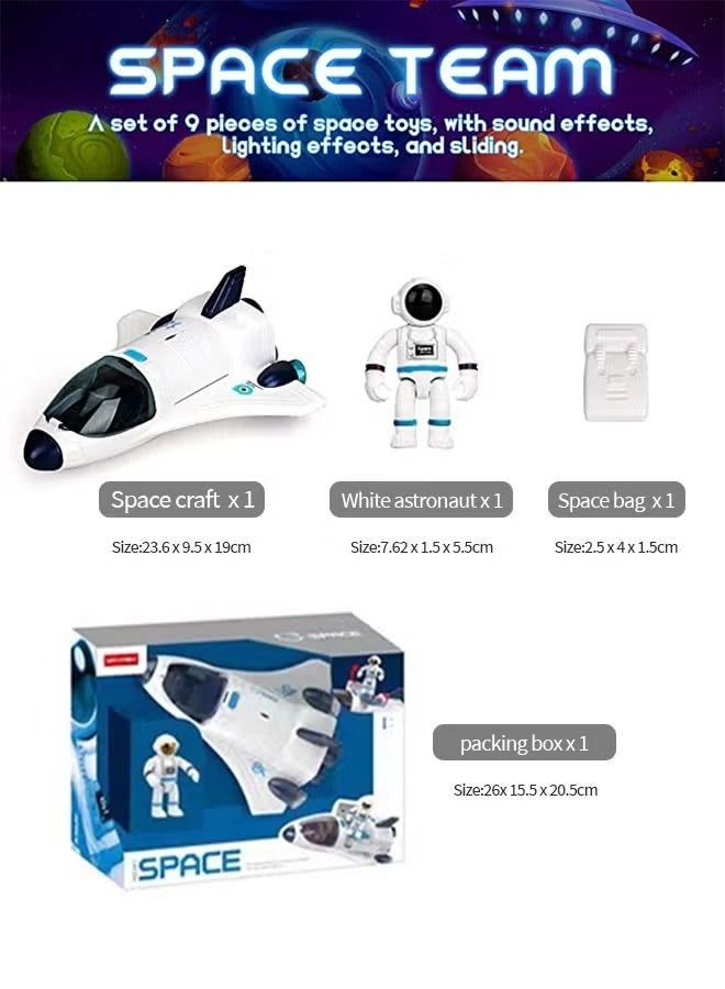 Space Shuttle Toys for Kids, Electric Light & Music Space Toys with Astronaut Figures, Spaceship Space Rocket Toys for Boy Girls Birthday - Image 2