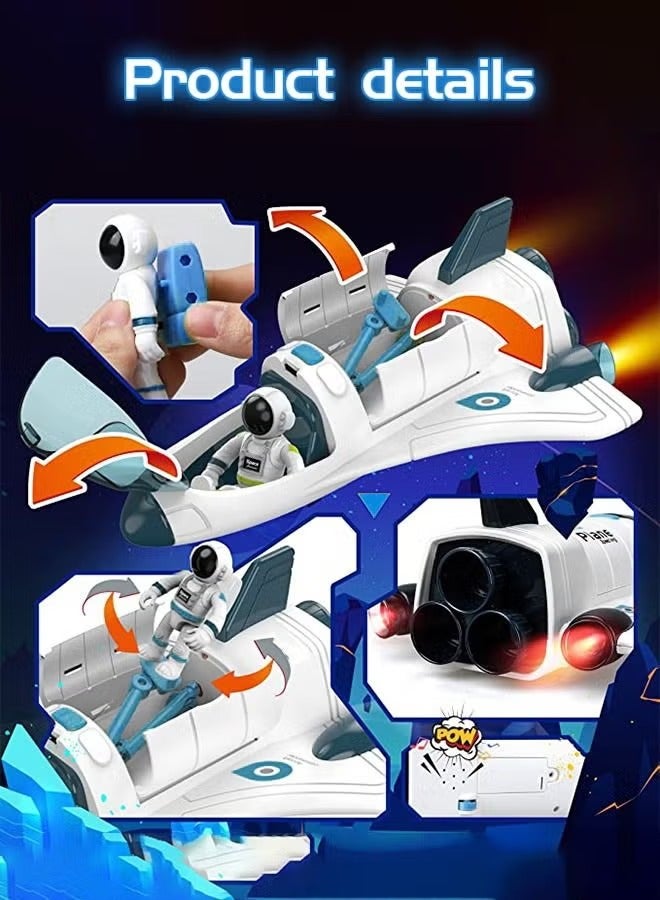 Space Shuttle Toys for Kids, Electric Light & Music Space Toys with Astronaut Figures, Spaceship Space Rocket Toys for Boy Girls Birthday - Image 3