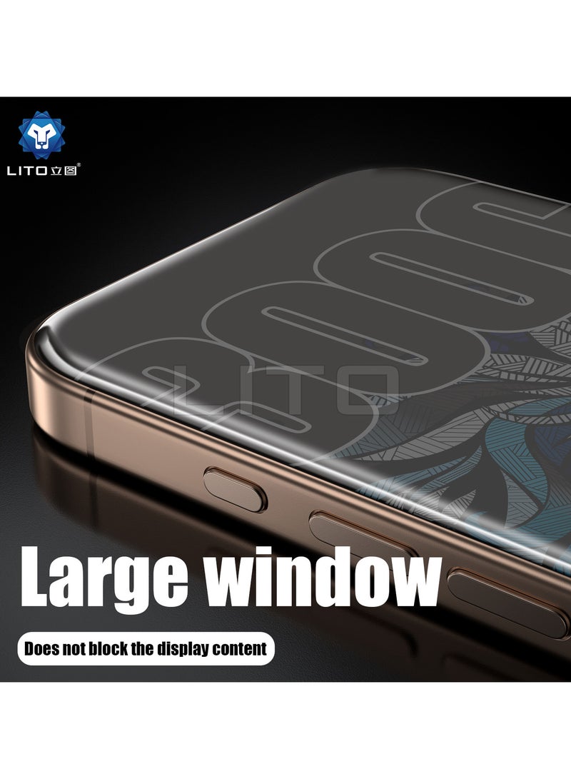 ليتو واقي شاشة Lito 300C من الزجاج المقوى للخصوصية مضاد لبصمات الأصابع، حماية كاملة للشاشة لجهاز ايفون 15 برو ماكس - Image 5