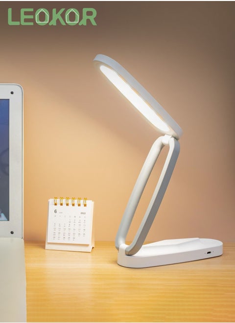 Foldable LED Desk Lamp Portable Rechargeable Table Light with 3 Brightness Settings Eye Caring Studying Light