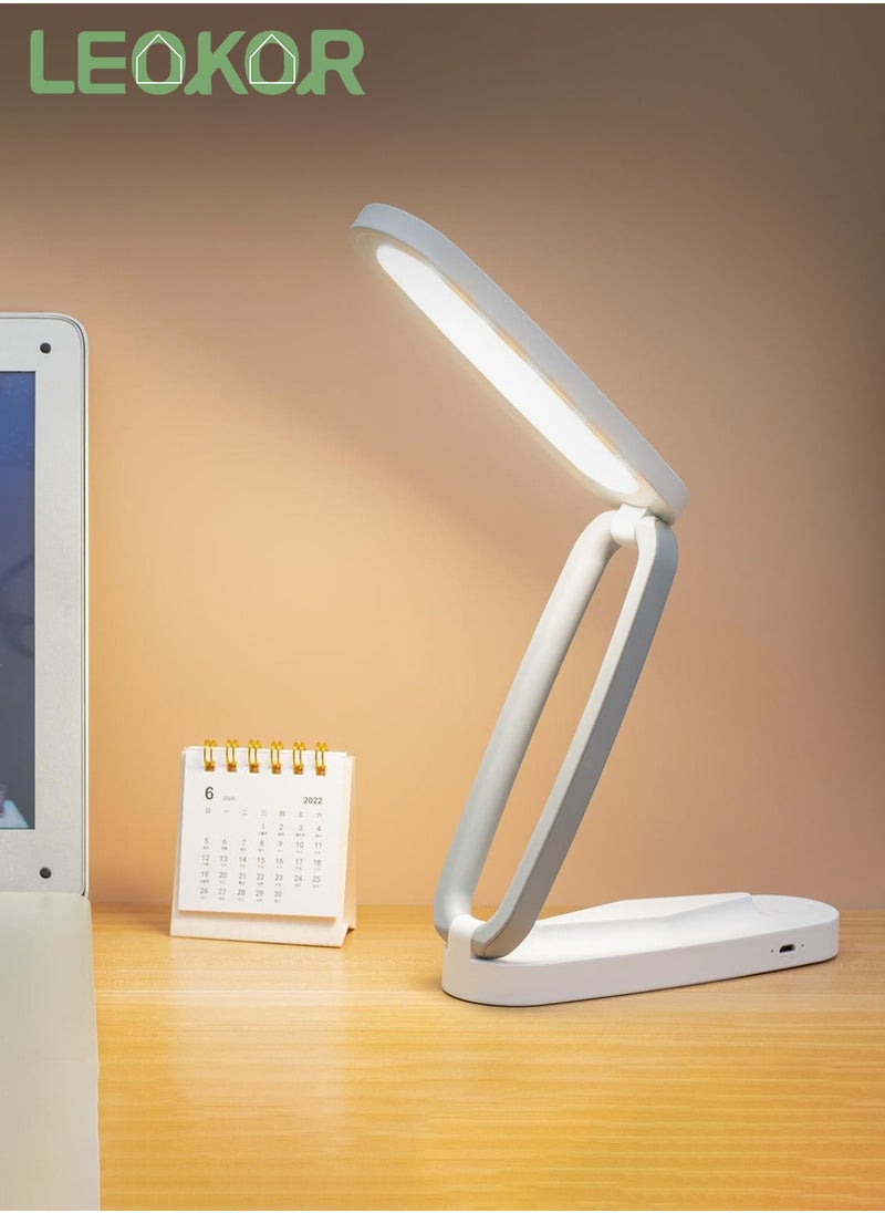 LEOKOR - Foldable LED Desk Lamp Portable Rechargeable Table Light with 3 Brightness Settings Eye Caring Studying Light - Image 1