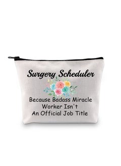 JXGZSO Surgery Schoduler Gifts Because Badass Miracle Worker Isn't An Offitial Job Title Medical Worker Makeup Bag  - Image 1