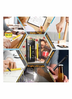 Y&D Tools Gifts for Men Multitool Pen - Cool Gadgets Dad Unique Birthday Who Have Everything Engineer Woodworker Carpenter, Pocket Multi Tool with Light, Stylus, Ruler, Screwdriver  - Image 2