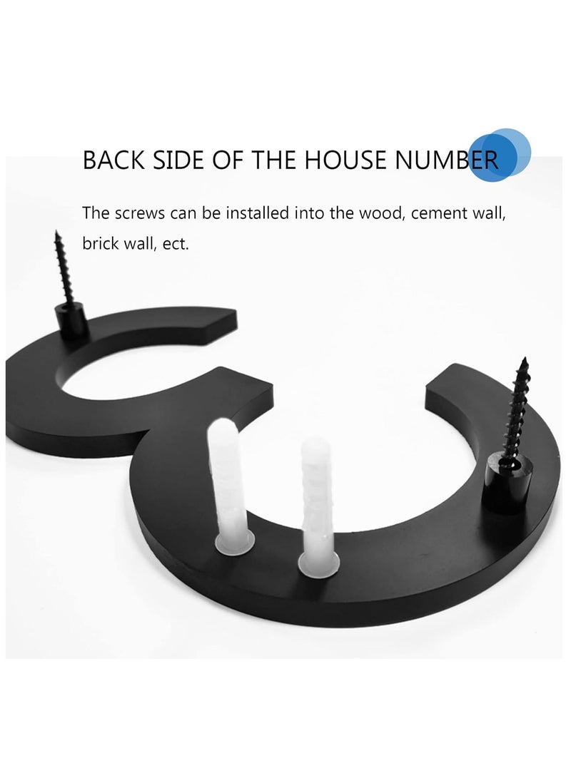 رات سو 8 بوصة أرقام البيت العائم لخارج أسود كبير مضاد للصدأ رقم المنزل مع الأظافر مجموعة وقالب سهل أن يتم خيانه لعنوان البيت الخارجي شارع بوابة الجراج المزرعة رقم 8. - Image 4