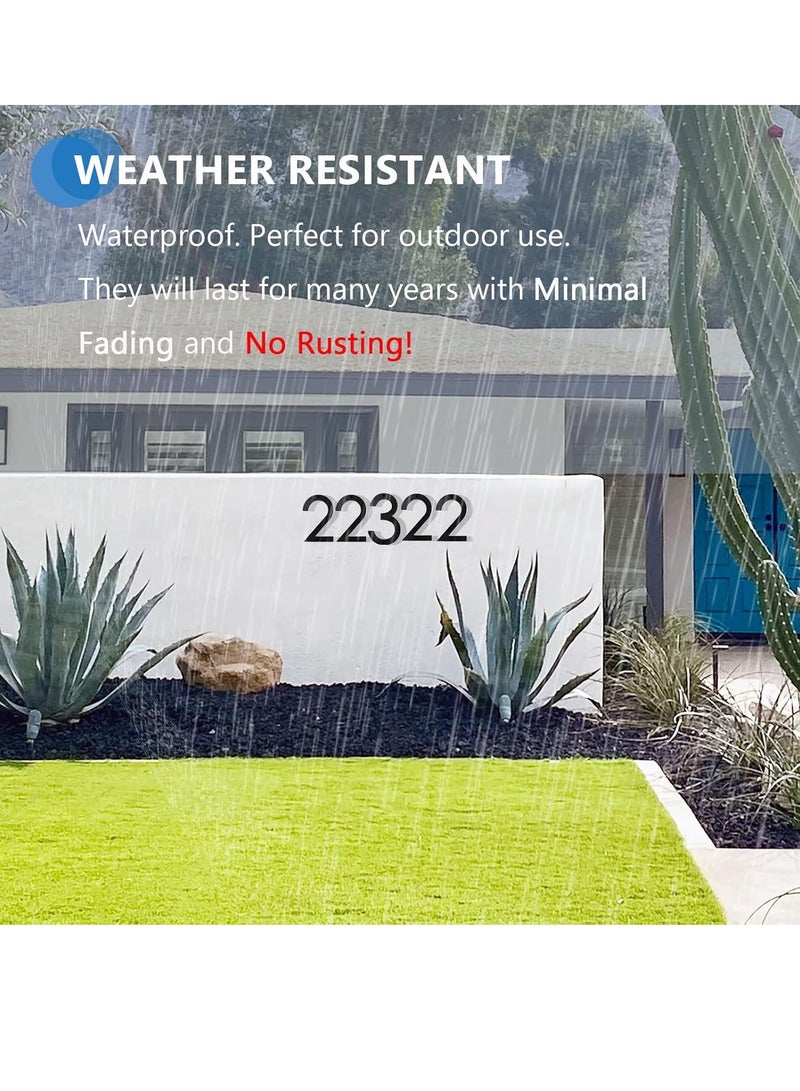 رات سو 8 بوصة أرقام البيت العائم لخارج أسود كبير مضاد للصدأ رقم المنزل مع الأظافر مجموعة وقالب سهل أن يتم خيانه لعنوان البيت الخارجي شارع بوابة الجراج المزرعة رقم 8. - Image 5