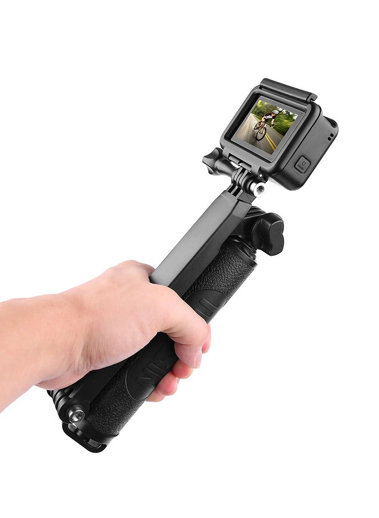 General Compatible with GoPro multi-function tri-fold selfie stick 3-in-1 floating rod Lightweight, compact, adjustable mini tripod  - Image 3